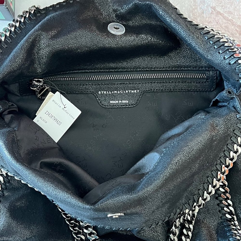 Stella Mccartney Falabella Heart Suede Embellished Tote Handbag Black Bag NEW - Picture 13 of 14